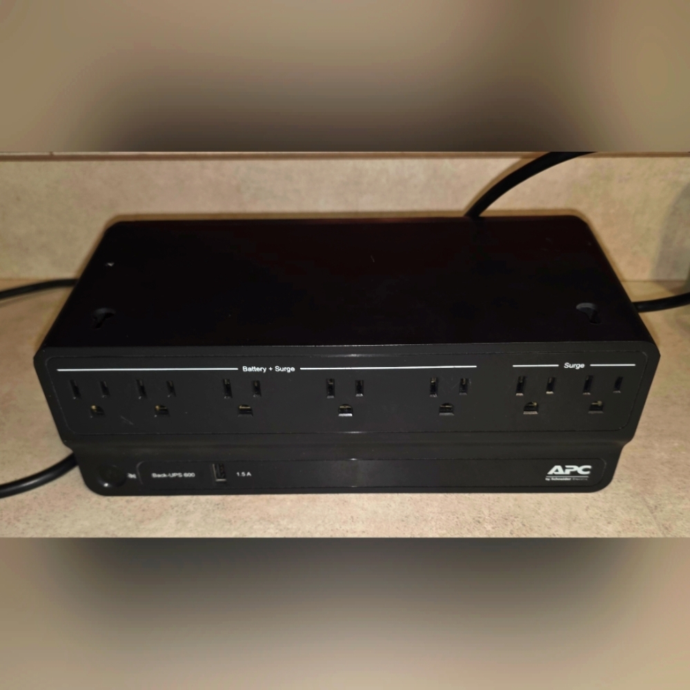 APC Black Surge Protector Power Supply Backup with Multiple Outlets